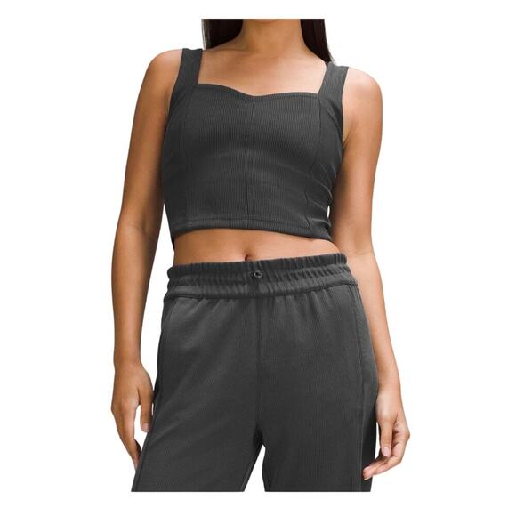 Lululemon Ribbed Softstreme Sweetheart Tank Top Black Size Small - Picture 1 of 8
